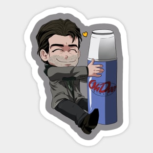 Alan and his thermos Sticker